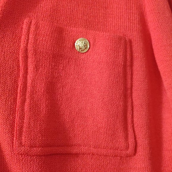 St John Collection melon colored knit jacket - Picture 3 of 4